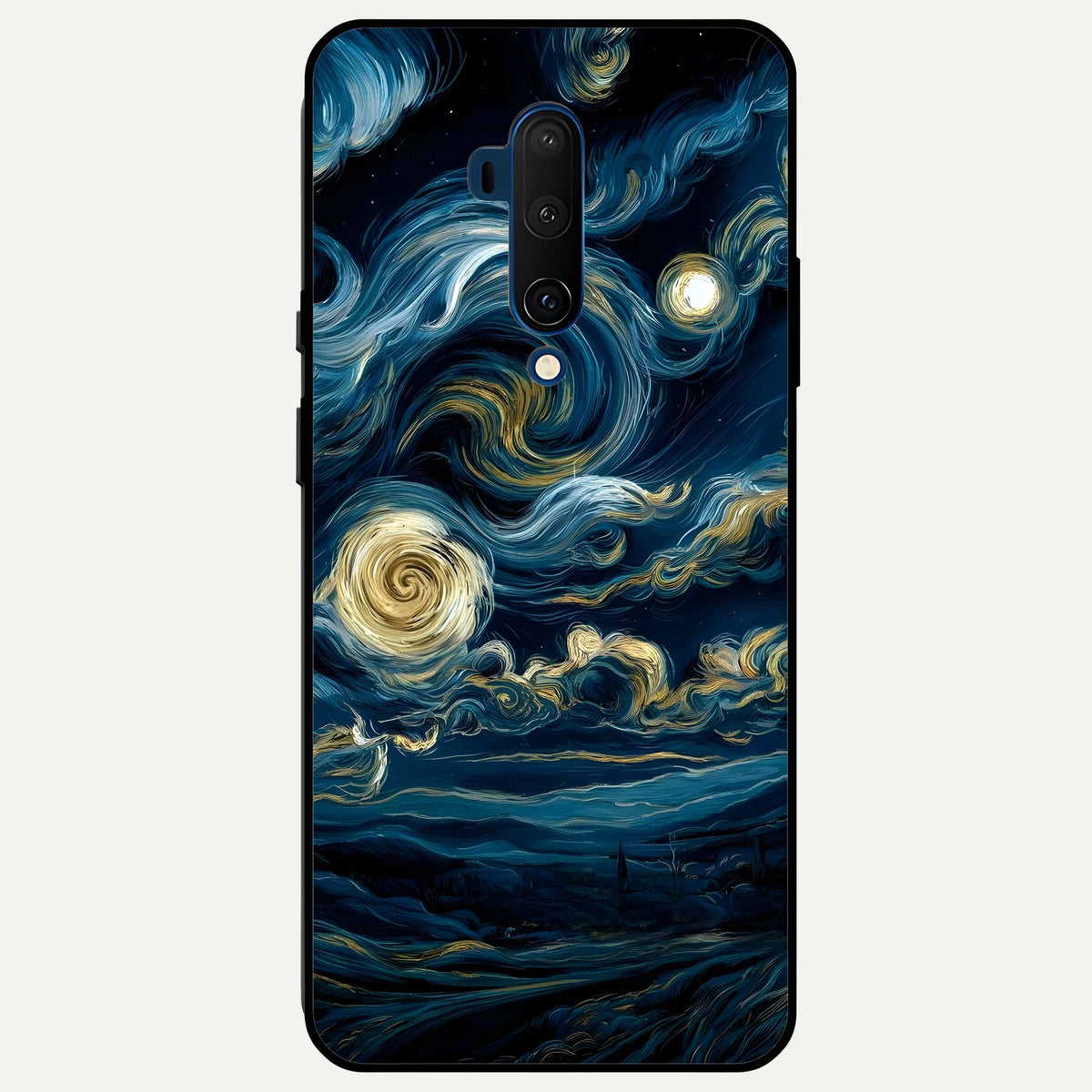  Midnight Sky Whirl Glass Case For OnePlus 7T Pro back cover – full design glossy printed glass finish