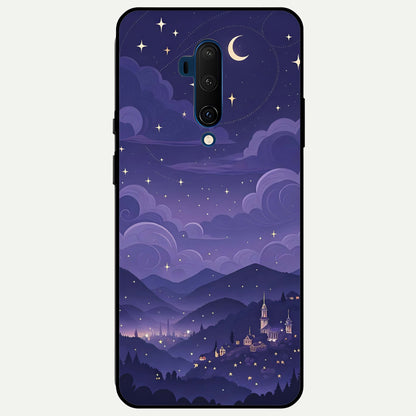  Minimal Night View Glass Case For OnePlus 7T Pro back cover – full design glossy printed glass finish
