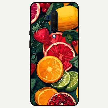  Multiple Fruits Glass Case For OnePlus 7T Pro back cover – full design glossy printed glass finish