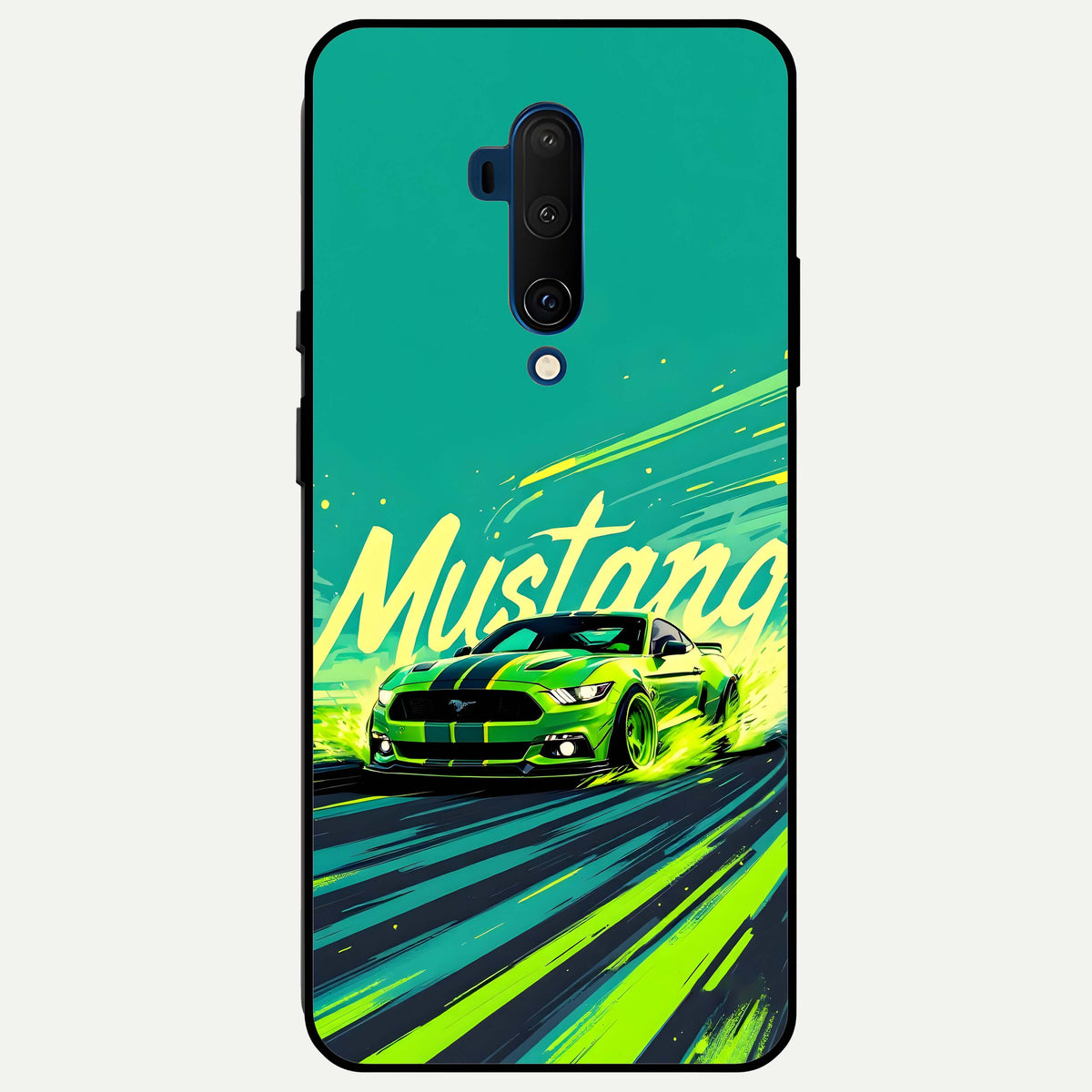 Mustang Bang Glass Case For OnePlus 7T Pro back cover – full design glossy printed glass finish