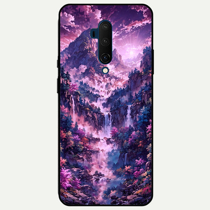  Mystic Cascade Peaks Glass Case For OnePlus 7T Pro back cover – full design glossy printed glass finish