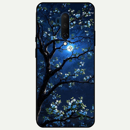  Mystic Floral Night Glass Case For OnePlus 7T Pro back cover – full design glossy printed glass finish