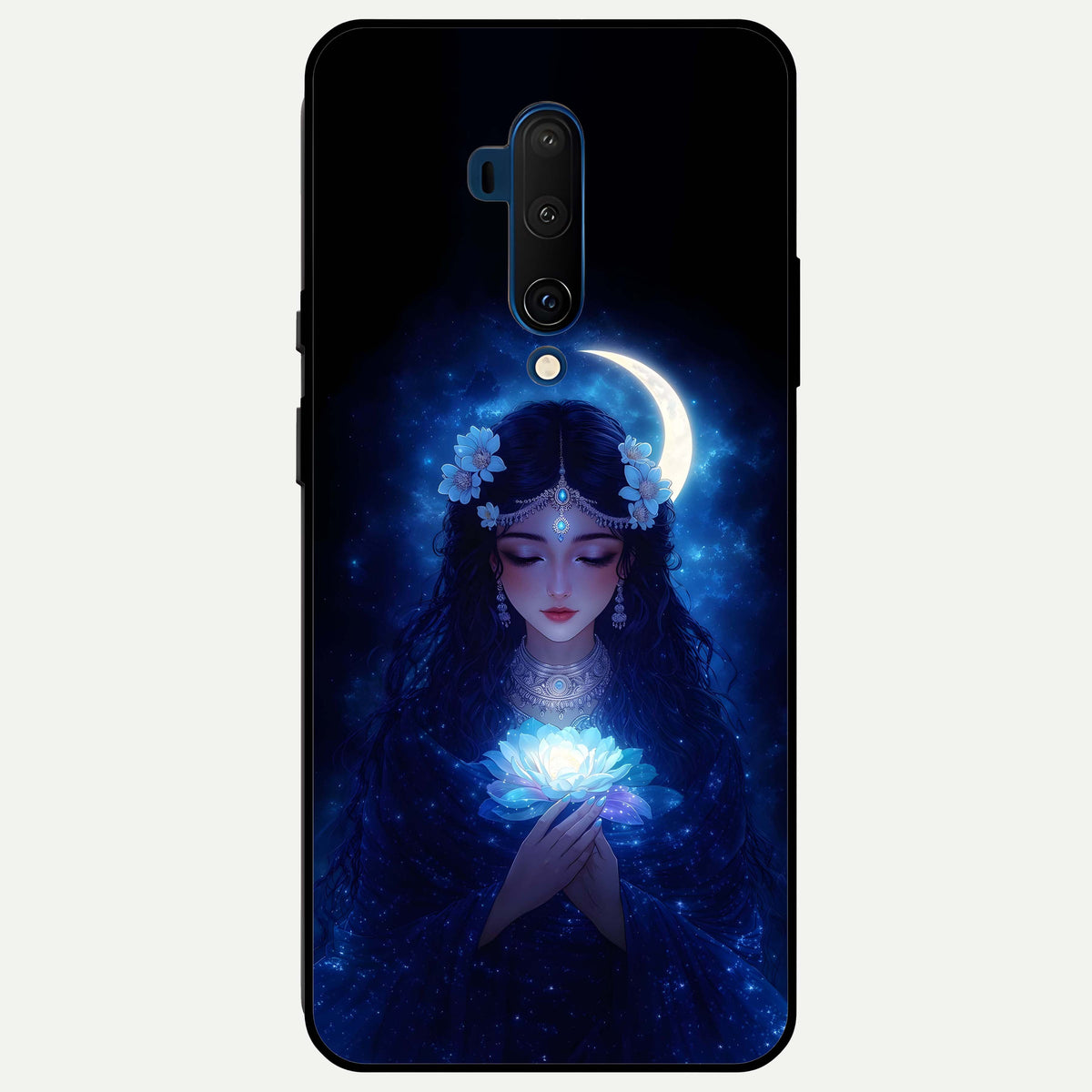  Mystic Moon Queen Glass Case For OnePlus 7T Pro back cover – full design glossy printed glass finish