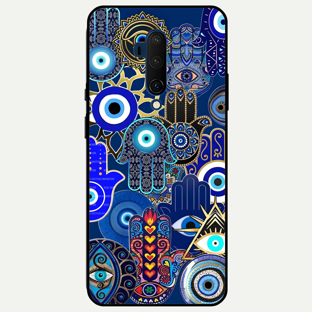  Mystic Palm Guard Glass Case For OnePlus 7T Pro back cover – full design glossy printed glass finish
