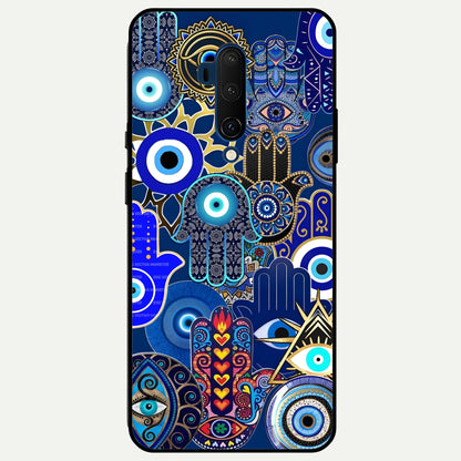  Mystic Palm Guard Glass Case For OnePlus 7T Pro back cover – full design glossy printed glass finish