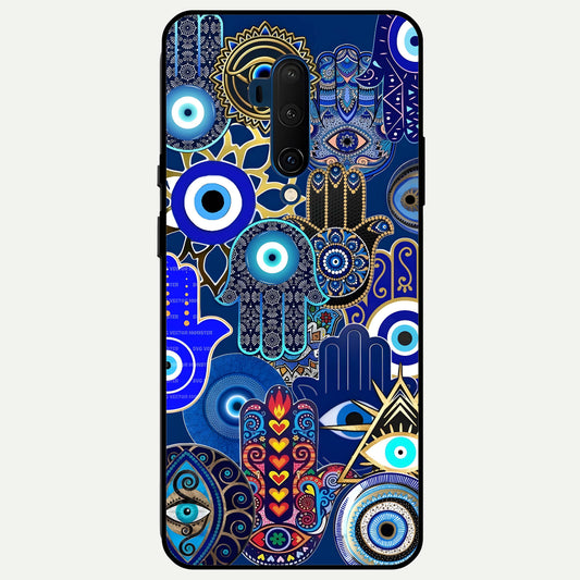  Mystic Palm Guard Glass Case For OnePlus 7T Pro back cover – full design glossy printed glass finish