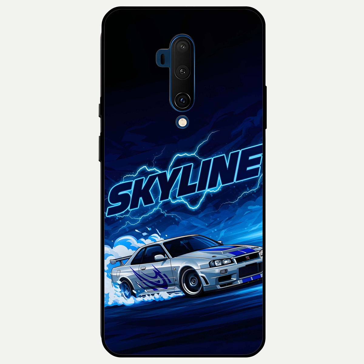  Neon Drift Beast Glass Case For OnePlus 7T Pro back cover – full design glossy printed glass finish
