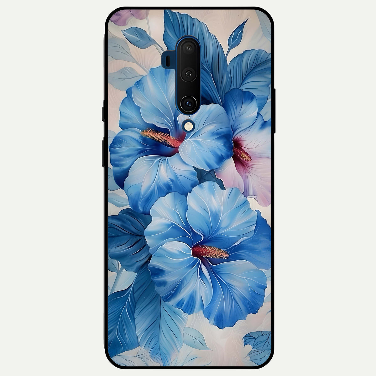 Ocean Hibiscus Grace Glass Case For OnePlus 7T Pro back cover – full design glossy printed glass finish