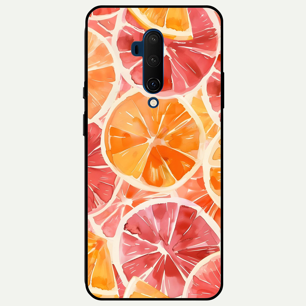  Orange Fruits Pattern Glass Case For OnePlus 7T Pro back cover – full design glossy printed glass finish