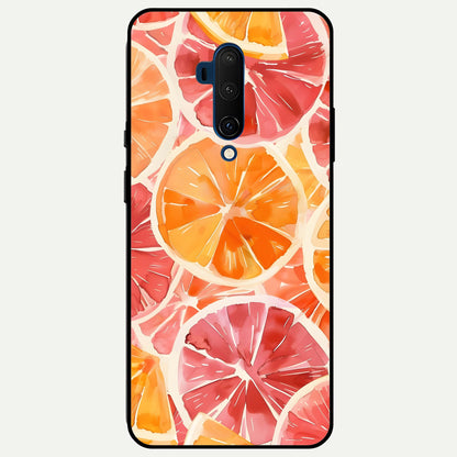  Orange Fruits Pattern Glass Case For OnePlus 7T Pro back cover – full design glossy printed glass finish
