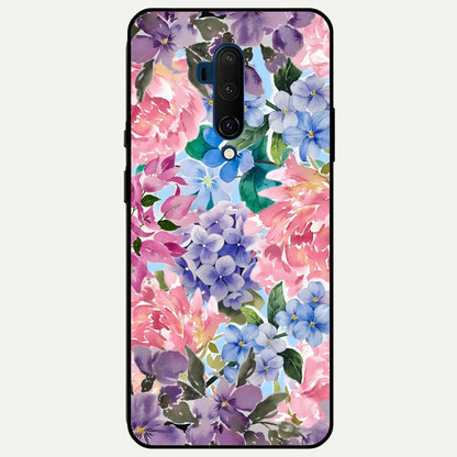  Pastel Floral Mix Glass Case For OnePlus 7T Pro back cover – full design glossy printed glass finish