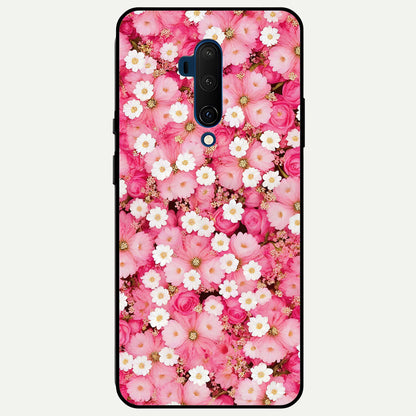  Pink Daisy Bliss Glass Case For OnePlus 7T Pro back cover – full design glossy printed glass finish