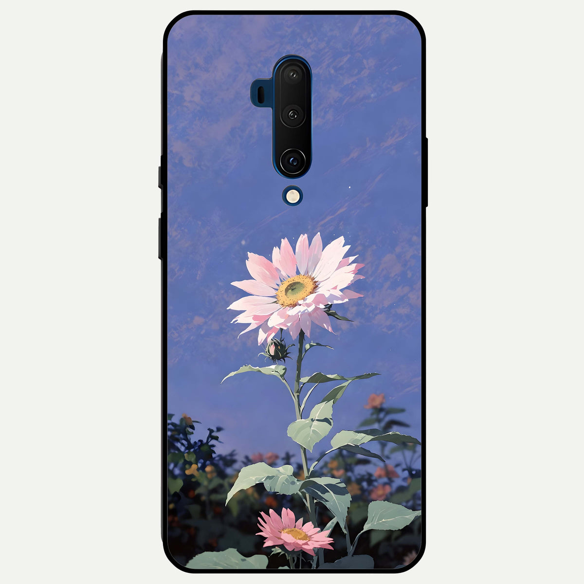  Pink Shells Outline Glass Case For OnePlus 7T Pro back cover – full design glossy printed glass finish
