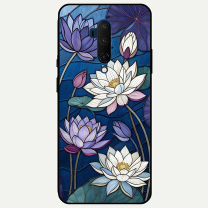  Purple Lotus Stained Glass Case For OnePlus 7T Pro back cover – full design glossy printed glass finish