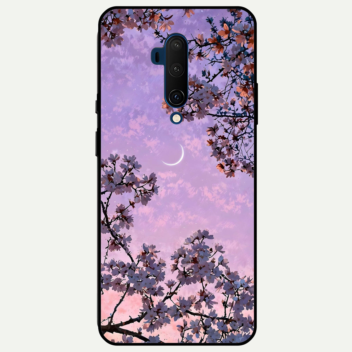  Purple Serenity Moon Glass Case For OnePlus 7T Pro back cover – full design glossy printed glass finish