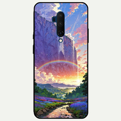  Rainbow Valley Dream Glass Case For OnePlus 7T Pro back cover – full design glossy printed glass finish