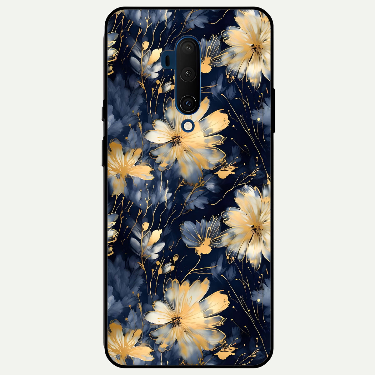  Royal Petal Dream Glass Case For OnePlus 7T Pro back cover – full design glossy printed glass finish