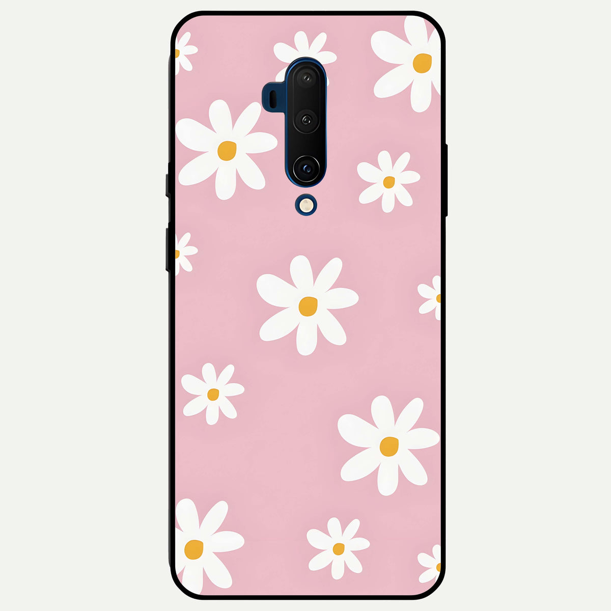  Soft Daisy Bliss Glass Case For OnePlus 7T Pro back cover – full design glossy printed glass finish
