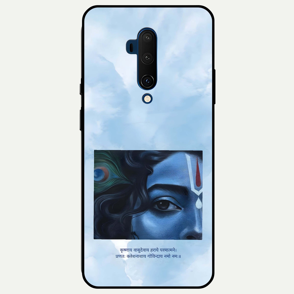  Spiritual Krishna Glass Case For OnePlus 7T Pro back cover – full design glossy printed glass finish