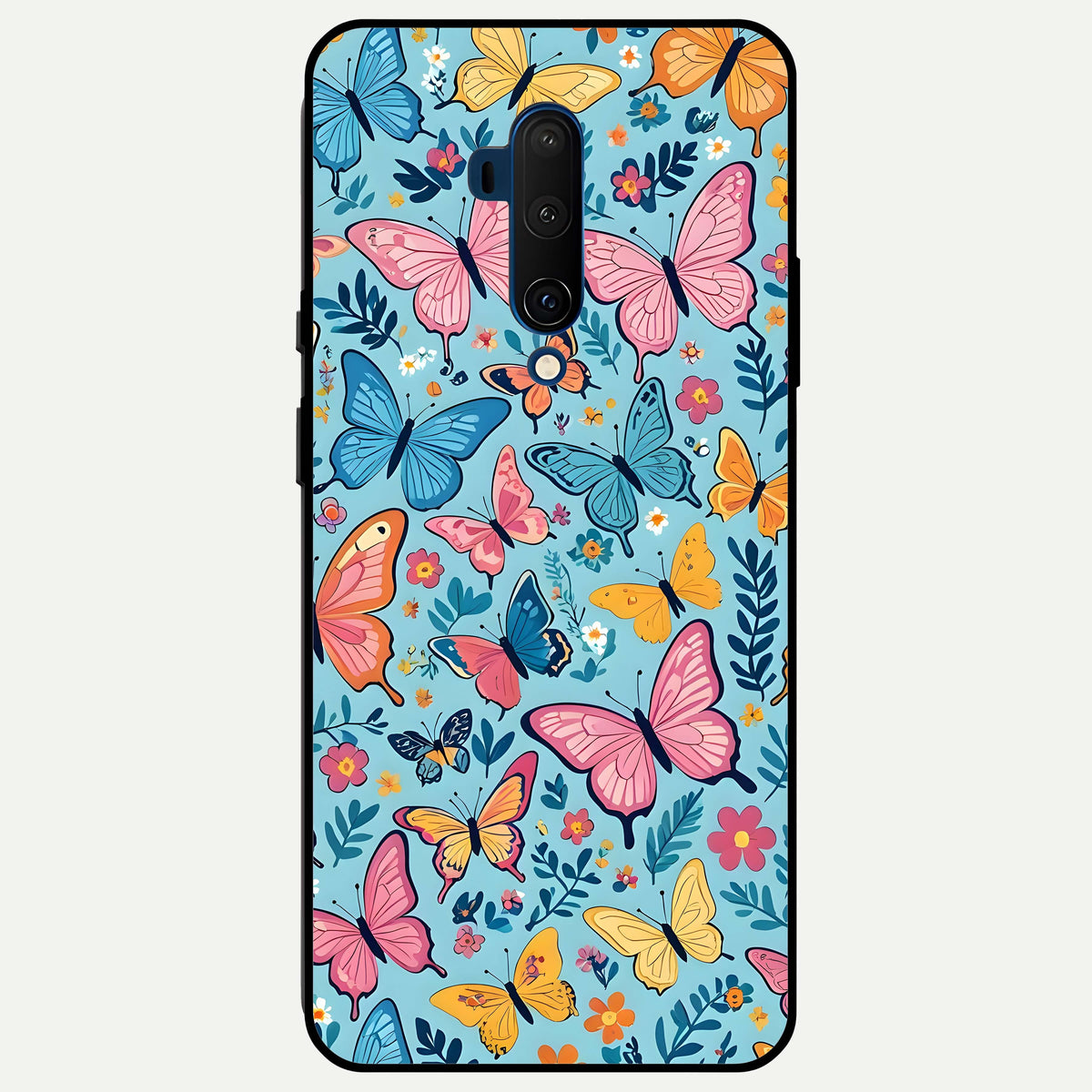  Spring Wing Garden Glass Case For OnePlus 7T Pro back cover – full design glossy printed glass finish