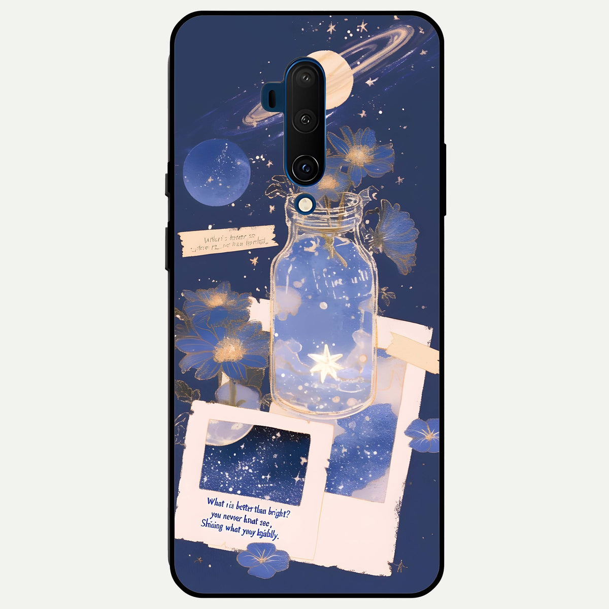  Starlit Cosmic Jar Glass Case For OnePlus 7T Pro back cover – full design glossy printed glass finish