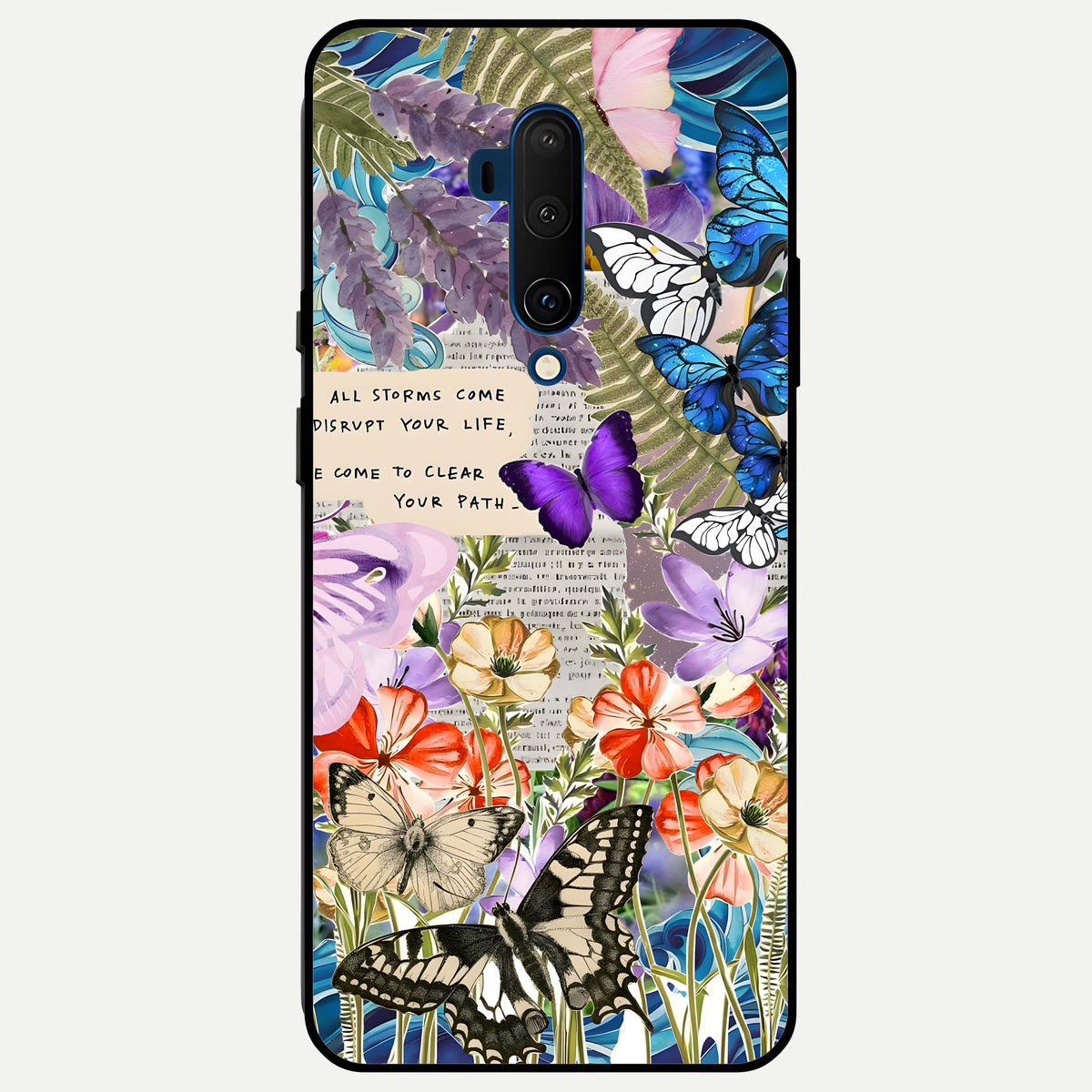  Storm Path Bloom Glass Case For OnePlus 7T Pro back cover – full design glossy printed glass finish