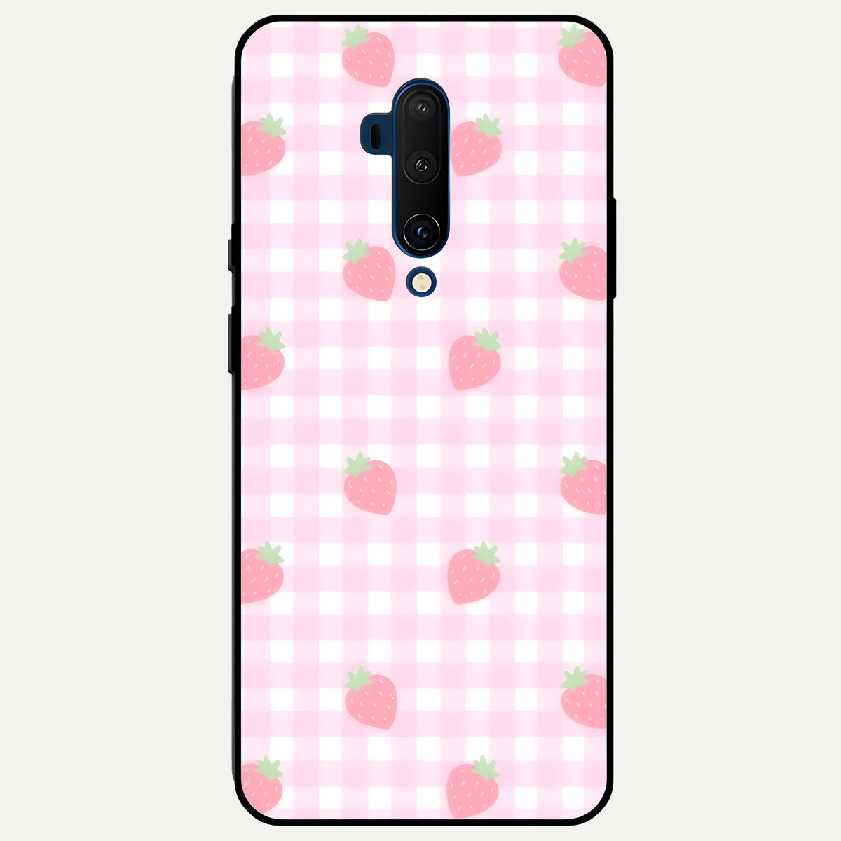  Strawberry Picnic Love Glass Case For OnePlus 7T Pro back cover – full design glossy printed glass finish