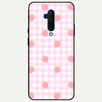  Strawberry Picnic Love Glass Case For OnePlus 7T Pro back cover – full design glossy printed glass finish