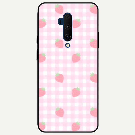  Strawberry Picnic Love Glass Case For OnePlus 7T Pro back cover – full design glossy printed glass finish