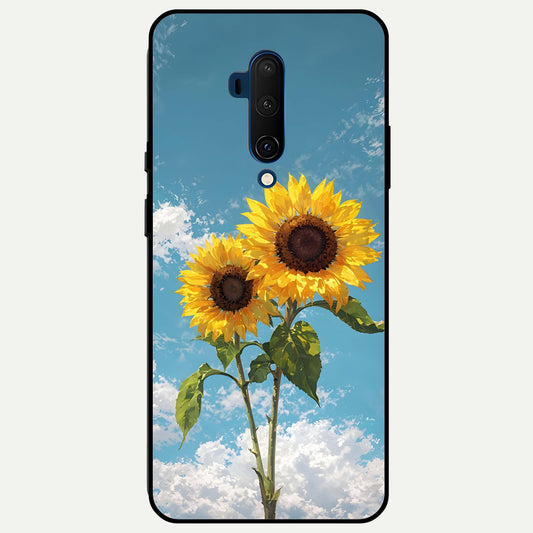  Sunlit Daisy Glow Glass Case For OnePlus 7T Pro back cover – full design glossy printed glass finish