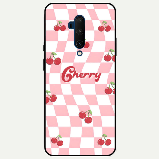  Sweet Cherry Vibes Glass Case For OnePlus 7T Pro back cover – full design glossy printed glass finish