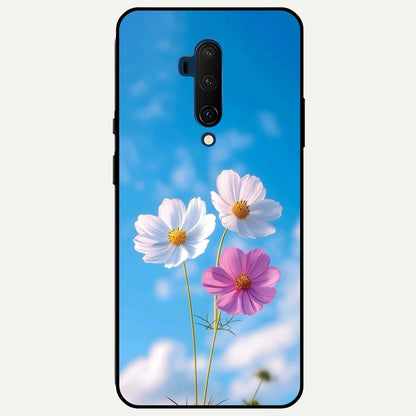  Tripple Flowers With Sky Glass Case For OnePlus 7T Pro back cover – full design glossy printed glass finish
