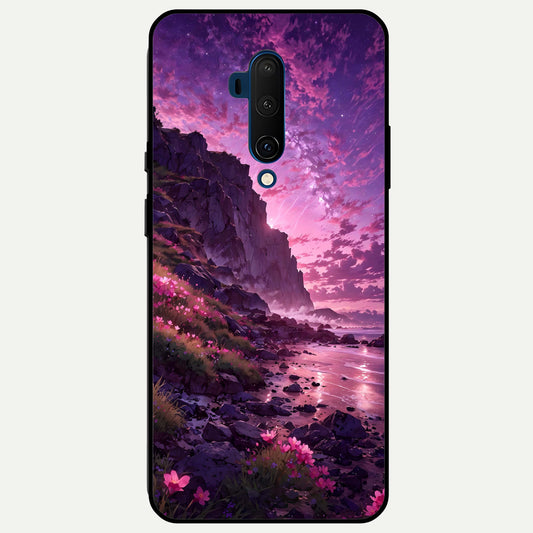  Twilight Blossom Coast Glass Case For OnePlus 7T Pro back cover – full design glossy printed glass finish