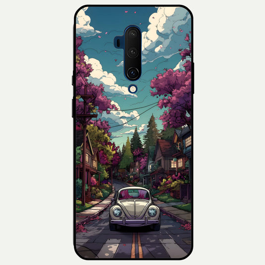  Vintage Street Drive Glass Case For OnePlus 7T Pro back cover – full design glossy printed glass finish