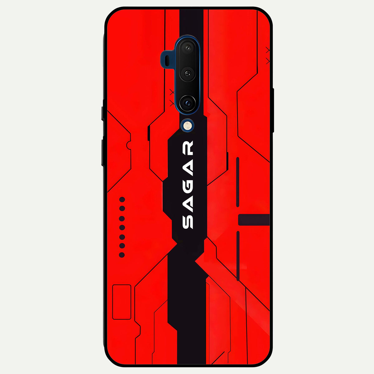  Voltage Rise CYBERPUNK Custom Name Glass Case For OnePlus 7T Pro back cover – personalized glossy printed glass finish