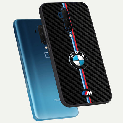  BMW Pattern phone case For OnePlus 7T Pro showing premium glass back cover with detailed artwork
