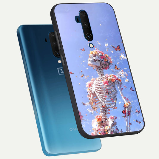  Bloom Beyond Bones phone case For OnePlus 7T Pro showing premium glass back cover with detailed artwork