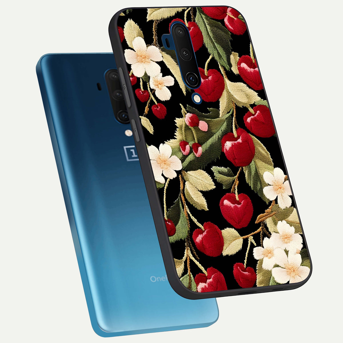  Blooming Spendor Bird phone case For OnePlus 7T Pro showing premium glass back cover with detailed artwork