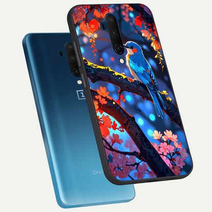  Blooming Water Drift phone case For OnePlus 7T Pro showing premium glass back cover with detailed artwork