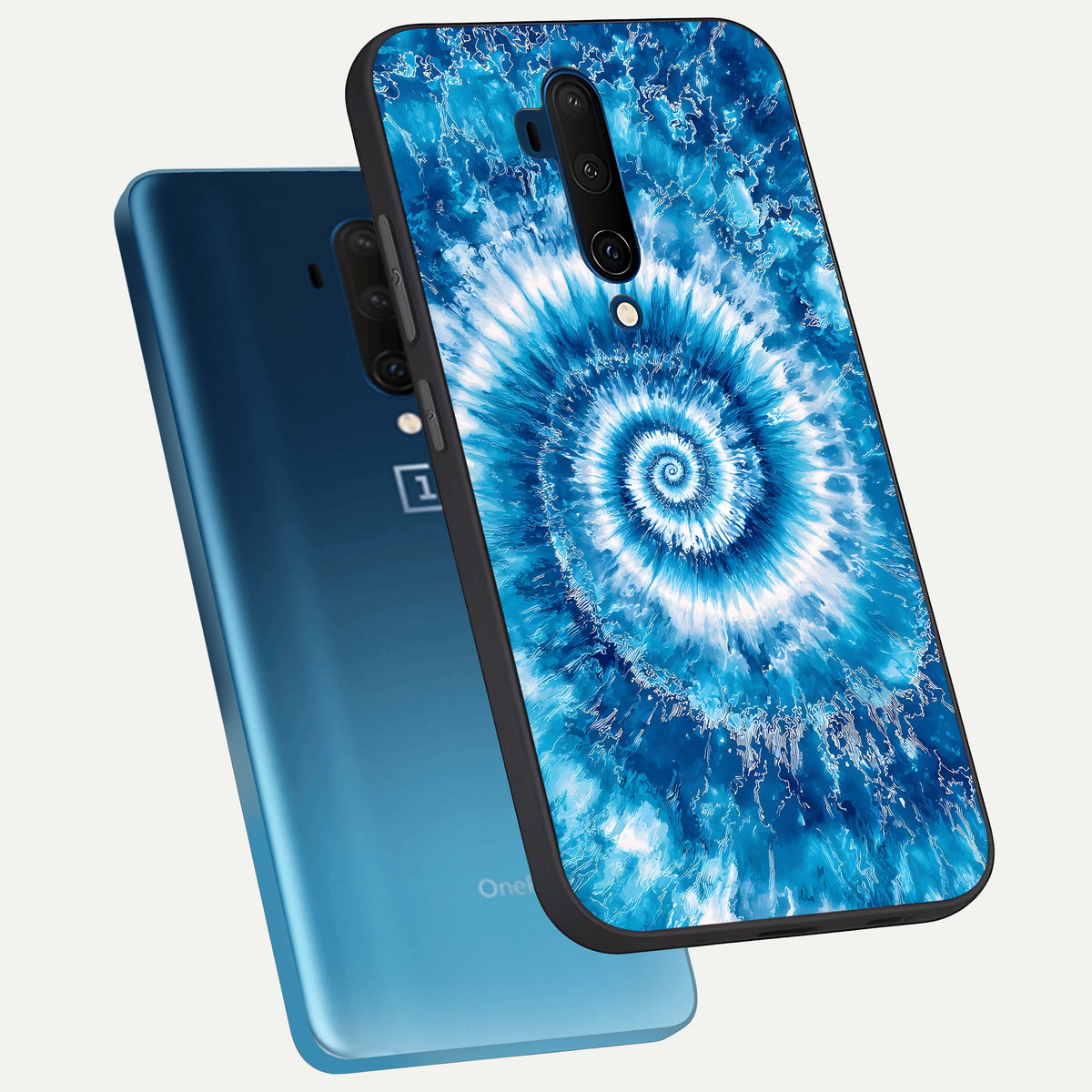  Blue Galaxy Wave phone case For OnePlus 7T Pro showing premium glass back cover with detailed artwork