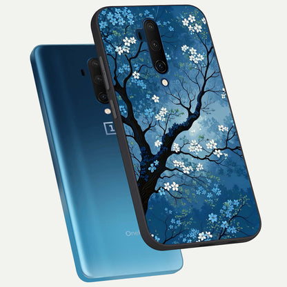  Blue Tree Serenity phone case For OnePlus 7T Pro showing premium glass back cover with detailed artwork