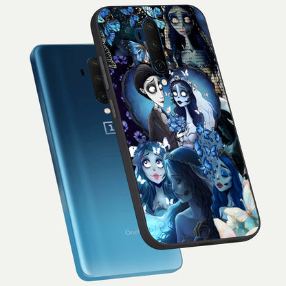  Butterfly Ghost Soul phone case For OnePlus 7T Pro showing premium glass back cover with detailed artwork