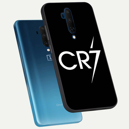  CR7 Elite Strike phone case For OnePlus 7T Pro showing premium glass back cover with detailed artwork