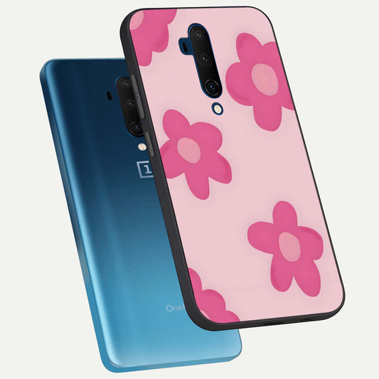  Candy Bloom Dreams phone case For OnePlus 7T Pro showing premium glass back cover with detailed artwork