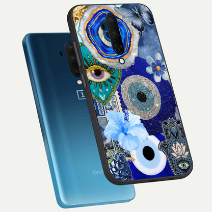  Celestial Blue Vision phone case For OnePlus 7T Pro showing premium glass back cover with detailed artwork