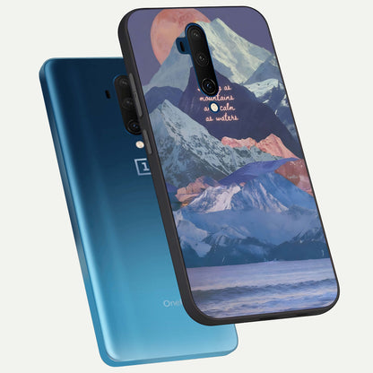  Celestial Mountain Calm phone case For OnePlus 7T Pro showing premium glass back cover with detailed artwork