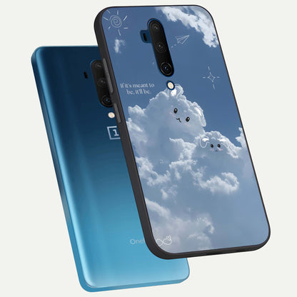  Cloud Bunny Dreams phone case For OnePlus 7T Pro showing premium glass back cover with detailed artwork