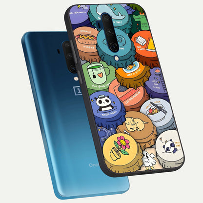  Coins Patterns phone case For OnePlus 7T Pro showing premium glass back cover with detailed artwork