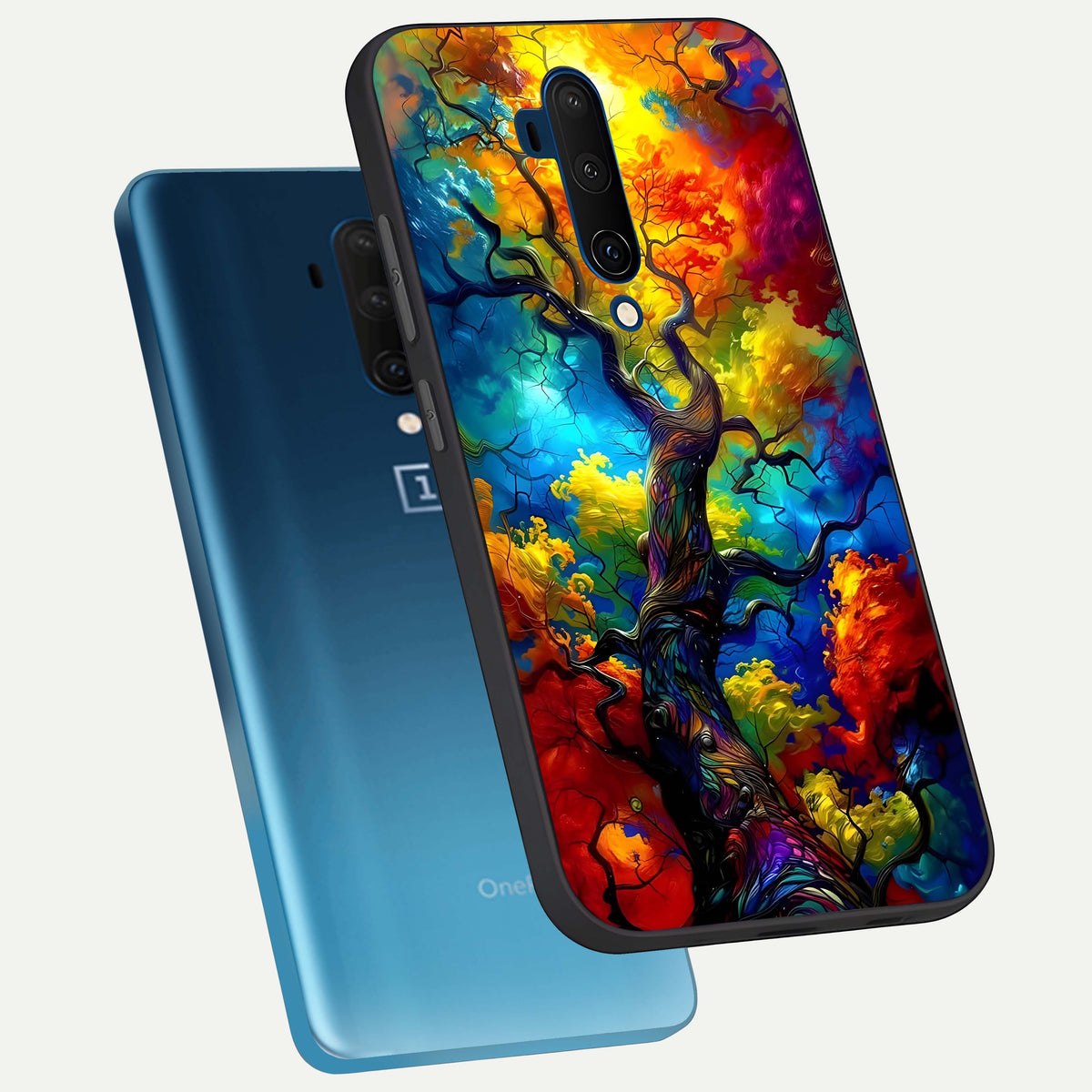  Colorful Soda Bottles phone case For OnePlus 7T Pro showing premium glass back cover with detailed artwork