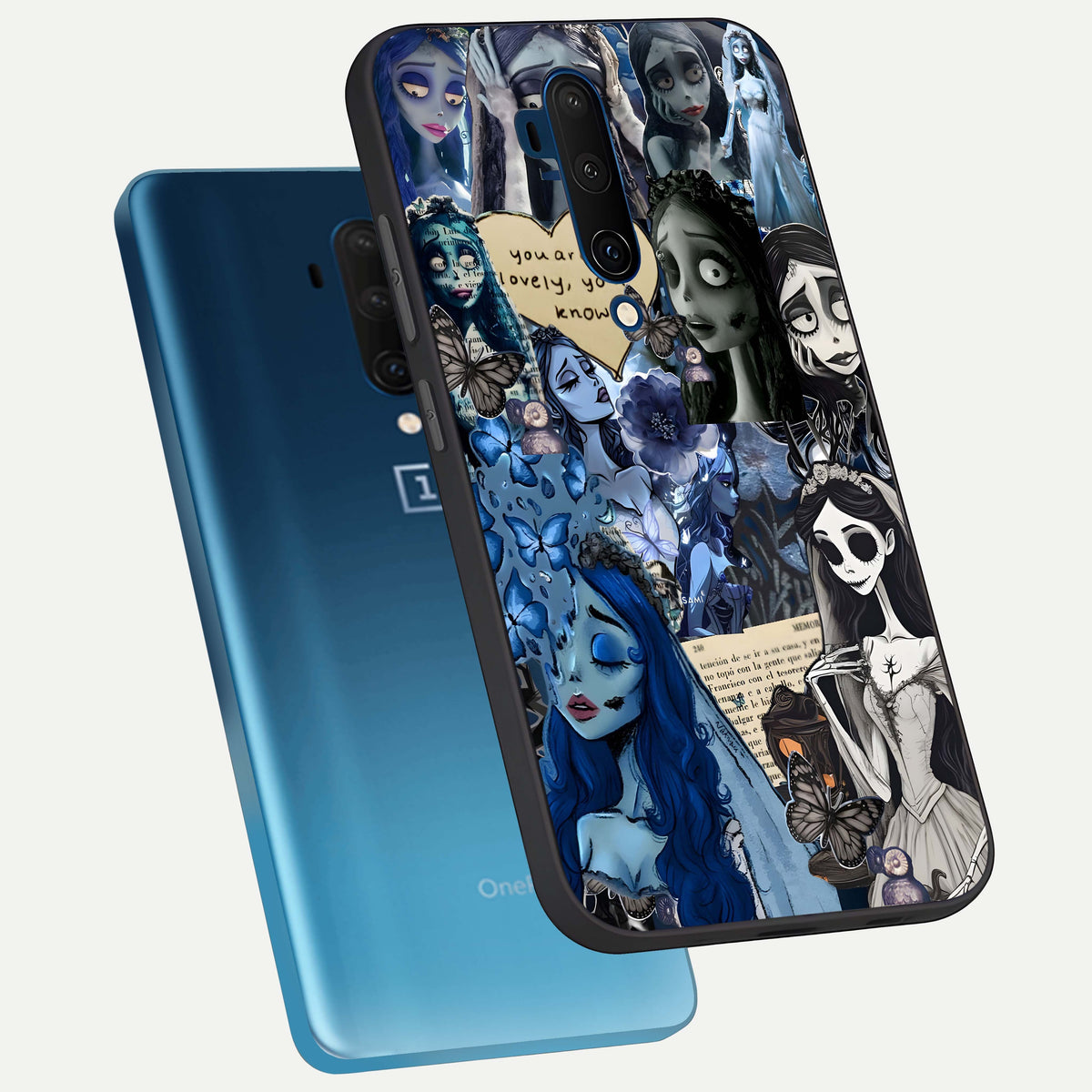  Corpse Bride Posters phone case For OnePlus 7T Pro showing premium glass back cover with detailed artwork